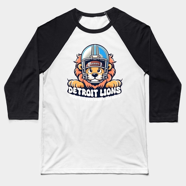 detroit lions Baseball T-Shirt by AOAOCreation